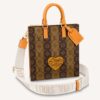 Louis Vuitton Unisex Sac Plat Messenger Bag Monogram Stripes Brown Coated Canvas Cowhide