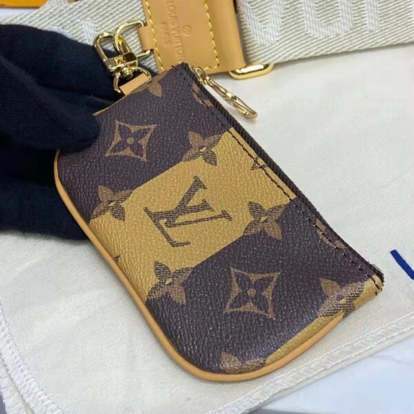 Louis Vuitton Unisex Trio Messenger Bag Monogram Stripes Brown Coated Canvas (15)