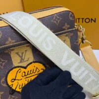 Louis Vuitton Unisex Trio Messenger Bag Monogram Stripes Brown Coated Canvas (1)