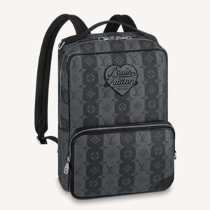 Louis Vuitton Unisex Utilitary Backpack Black Monogram Stripes Eclipse Coated Canvas