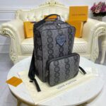 Louis Vuitton Unisex Utilitary Backpack Black Monogram Stripes Eclipse Coated Canvas – Image 3