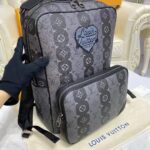 Louis Vuitton Unisex Utilitary Backpack Black Monogram Stripes Eclipse Coated Canvas – Image 6