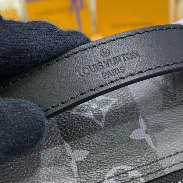 Louis Vuitton Unisex Utilitary Backpack Black Monogram Stripes Eclipse Coated Canvas (16)