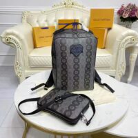 Louis Vuitton Unisex Utilitary Backpack Black Monogram Stripes Eclipse Coated Canvas (1)