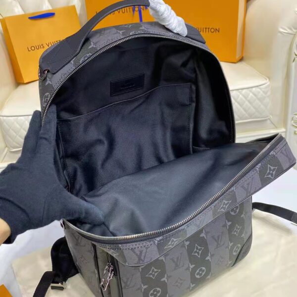 Louis Vuitton Unisex Utilitary Backpack Black Monogram Stripes Eclipse Coated Canvas (8)