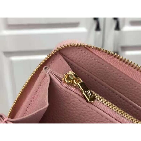Louis Vuitton Unisex Zippy Wallet Pink Monogram Empreinte Embroidered Cowhide Leather (6)