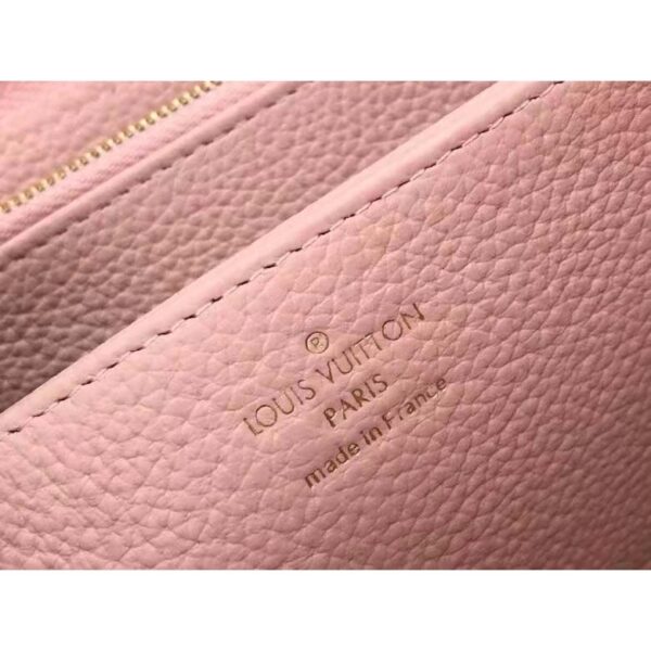Louis Vuitton Unisex Zippy Wallet Pink Monogram Empreinte Embroidered Cowhide Leather (8)
