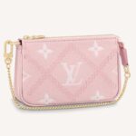 Louis Vuitton Donna Mini Pochette Accessoires Pelle di vacchetta ricamata con monogramma rosa