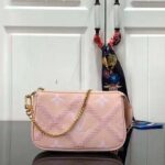 Louis Vuitton Women Mini Pochette Accessoires Pink Monogram Empreinte Embroidered Cowhide - immagine 2