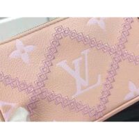 Louis Vuitton Women Mini Pochette Accessoires Pink Monogram Empreinte Embroidered Cowhide