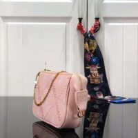 Louis Vuitton Women Mini Pochette Accessoires Pink Monogram Empreinte Embroidered Cowhide