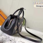 Louis Vuitton Women Montaigne BB Handbag Black Beige Embossed Grained Cowhide Leather - Bild 5