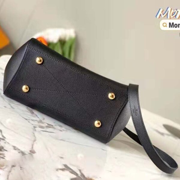 Louis Vuitton Women Montaigne BB Handbag Black Beige Embossed Grained Cowhide Leather (2)