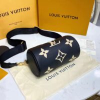 Louis Vuitton Women Papillon BB Black Beige Embossed Supple Grained Cowhide Leather (9)