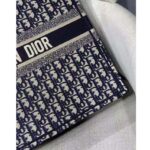 Dior Unisex CD Large Book Tote Navy Blue Dior Oblique Embroidery – Image 10