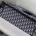Dior Unisex CD Large Book Tote Navy Blue Dior Oblique Embroidery – Image 6