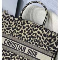 Dior Unisex CD Large Dior Book Tote Beige Multicolor Mizza Embroidery (9)