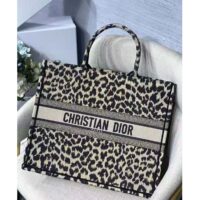 Dior Unisex CD Large Dior Book Tote Beige Multicolor Mizza Embroidery (9)