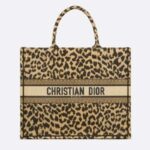 Dior Unisex CD Large Dior Book Tote Beige Multicolor Mizza Embroidery
