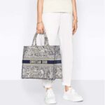 Dior Unisex CD Large Dior Book Tote Gray Toile De Jouy Embroidery - Image 11