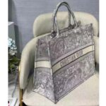 Dior Unisex CD Large Dior Book Tote Gray Toile De Jouy Embroidery - Image 4