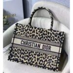 Dior Unisex CD Medium Dior Book Tote Beige Multicolor Mizza Embroidery – Image 2
