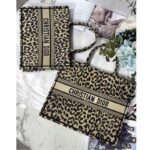 Dior Unisex CD Medium Dior Book Tote Beige Multicolor Mizza Embroidery – Image 7