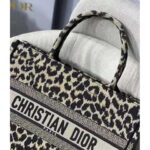 Dior Unisex CD Medium Dior Book Tote Beige Multicolor Mizza Embroidery – Image 8