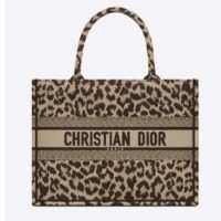 Dior Unisex CD Medium Dior Book Tote Beige Multicolor Mizza Embroidery (4)