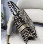 Dior Unisex CD Medium Dior Book Tote Beige Multicolor Mizza Embroidery – Image 5