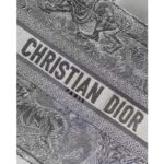 Dior Unisex CD Medium Dior Book Tote Gray Toile De Jouy Embroidery - Image 8