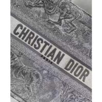 Dior Unisex CD Medium Dior Book Tote Gray Toile De Jouy Embroidery (7)