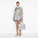 Dior Unisex CD Medium Dior Book Tote Gray Toile De Jouy Embroidery - Image 13