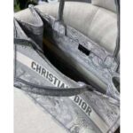 Dior Unisex CD Medium Dior Book Tote Gray Toile De Jouy Embroidery - Image 9