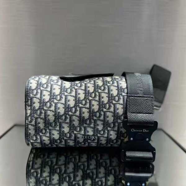 Dior Unisex CD Roller Messenger Bag Beige Black Dior Oblique Jacquard (2)