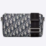 Sac messager à roulettes CD unisexe Dior beige et noir en jacquard Dior Oblique