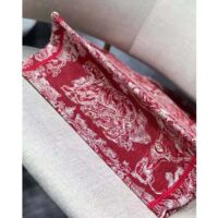 Dior Unisex Medium Book Tote Burgundy Toile De Jouy Stripes Embroidery (2)