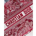 Dior Unisex Medium Book Tote Burgundy Toile De Jouy Stripes Embroidery - Image 6