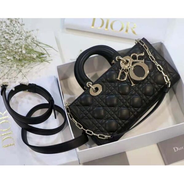 Dior Women CD Lady D-Joy Bag Black Cannage Lambskin (4)