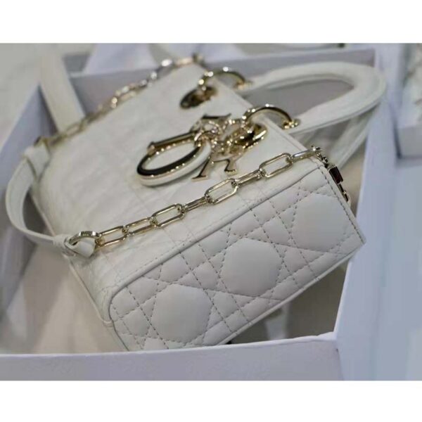 Dior Women CD Lady D-Joy Bag Latte Cannage Lambskin (11)