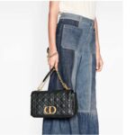 Dior Women CD Lagre Dior Caro Bag Black Supple Cannage Calfskin - Image 11