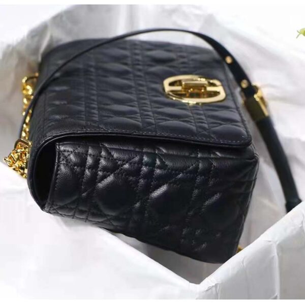 Dior Women CD Lagre Dior Caro Bag Black Supple Cannage Calfskin (2)