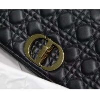 Dior Women CD Lagre Dior Caro Bag Black Supple Cannage Calfskin (7)