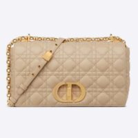 Dior Women CD Large Dior Caro Bag Beige Supple Cannage Calfskin