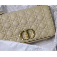 Dior Women CD Large Dior Caro Bag Beige Supple Cannage Calfskin (10)
