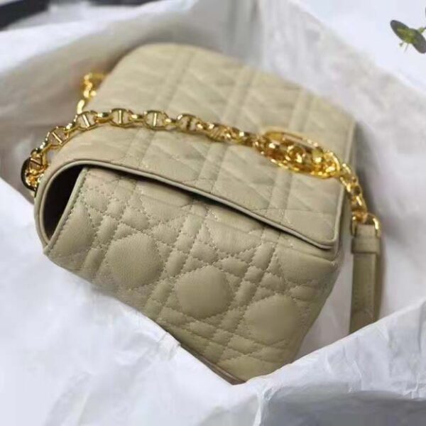 Dior Women CD Large Dior Caro Bag Beige Supple Cannage Calfskin (6)