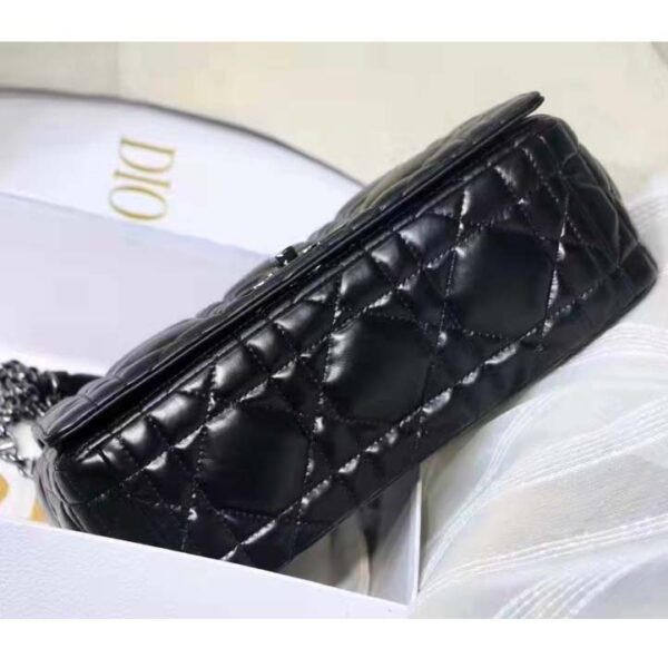 Dior Women CD Large Dior Caro Bag Black Quilted Macrocannage Calfskin (5)