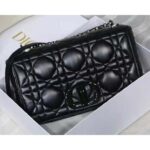 Dior Women CD Large Dior Caro Bag Black Quilted Macrocannage Calfskin – Image 4