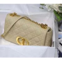 Dior Women CD Medium Dior Caro Bag Beige Supple Cannage Calfskin (3)