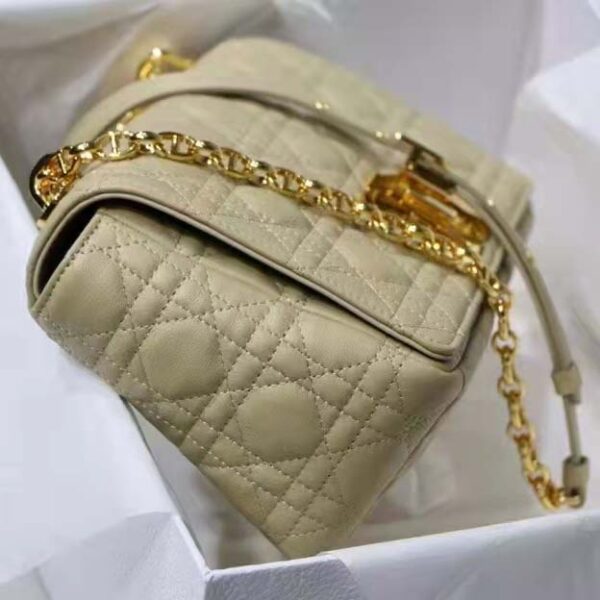 Dior Women CD Medium Dior Caro Bag Beige Supple Cannage Calfskin (4)